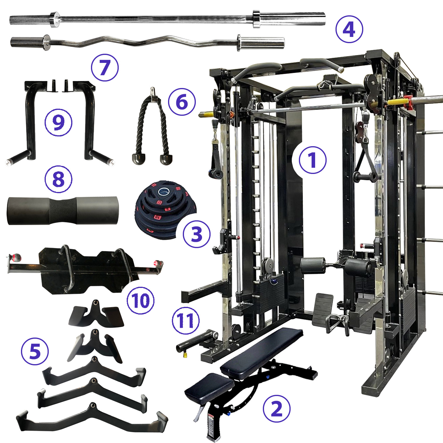 AnyAgeFitness / 5in1複合型マシン（スミスバー20kgタイプ）